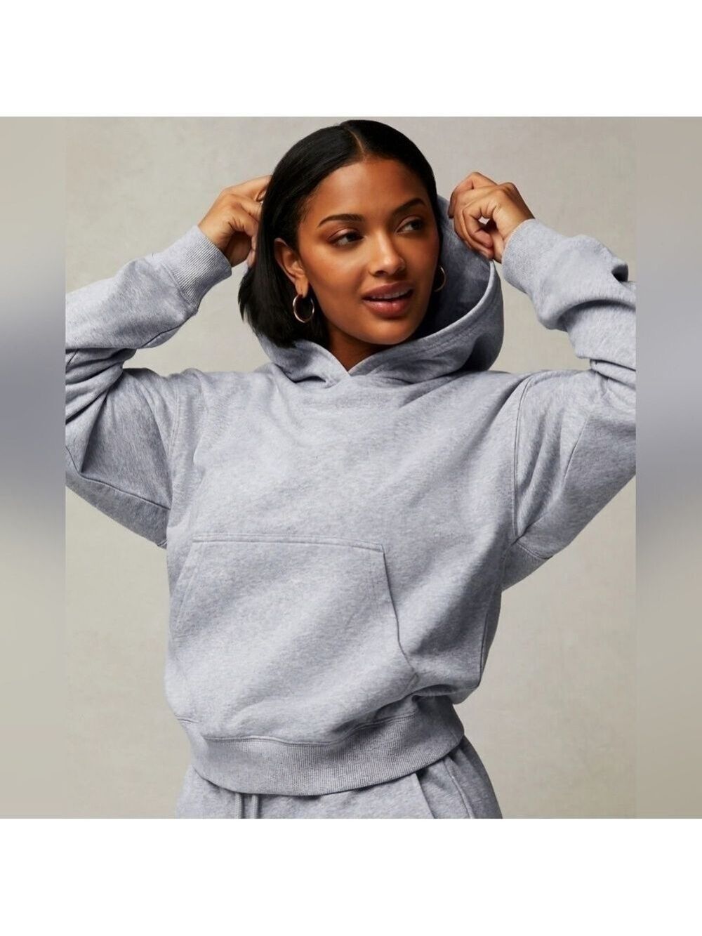 Fabletics Year Round Terry Classic Grey Heather Hoodie Small New With Tags